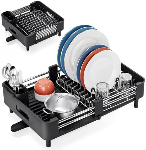 KINGRACK Escurridor de Platos, Escurreplatos Extensible, Escurrid...