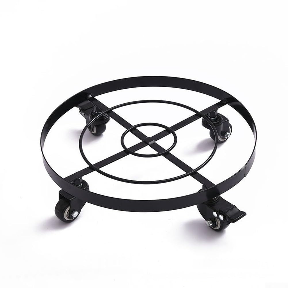 Support de fleurs en métal à roues 360° pour plantes en fer forgé