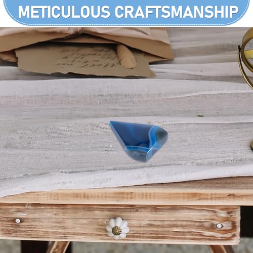 Ágata azul en forma de llama con acabado pulido a mano para decoración elegante 4