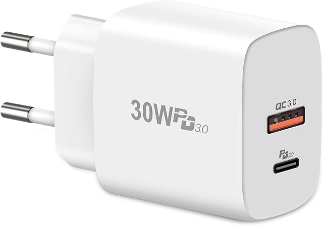 Ładowarka USB C 30 W, cshare zasilacz USB C PD 3.0, szybka ładowarka kompatybilna z Google Pixel, iPhone 14 Pro Max 13 Pro Max, Google Pixel 7/7 Pro/6/6 Pro/6a, Galaxy S22 Ultra Dual Port ładowarka
