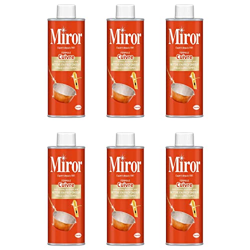 MIROR Juego de 6 limpiadores metálicos (250 ml) – Fórmula de cobre – Limpia Cobre, Latón, Bronce, Aluminio y Acero