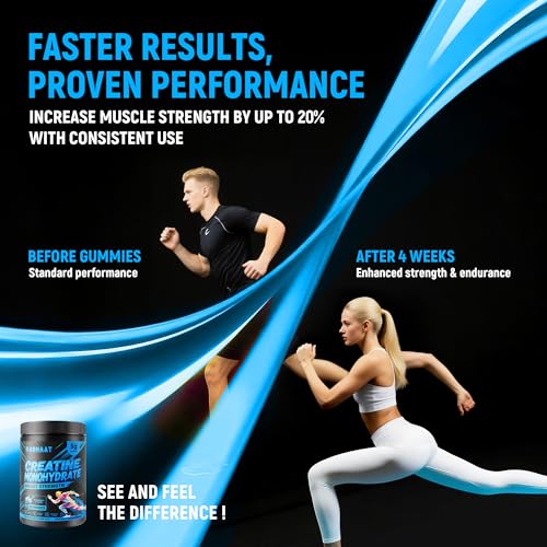 Image of NSF Certified Creatine Monohydrate Gummies for Men & Women, Blueberry 90 CT