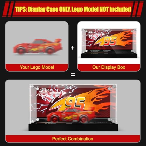 NAOCARD Acrylic Display Case with LED Lights - Compatible with Lego 77255 Speed Champions Lightning McQueen Toy (Only Case - Model Not Included) by NAOCARD - Used condition - Image 6