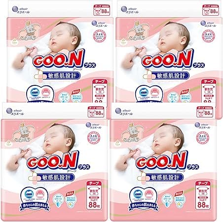 未使用【テープ Sサイズ】グーンプラス 敏感肌設計 (4~8ｋｇ) 82枚×4 Amazon | 【テープ Sサイズ】グーンプラス 敏感肌設計 (4~8kg