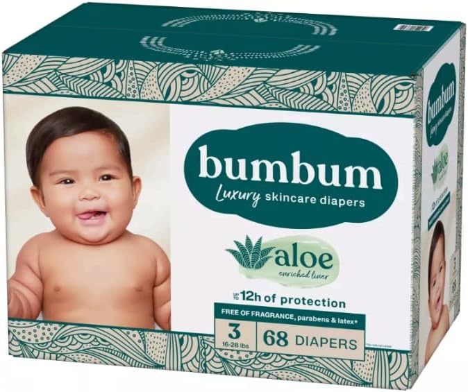 Bum-Bum Luxury Fragrance-Free Disposable Diapers - (Select Size and Count) (Size-3)
