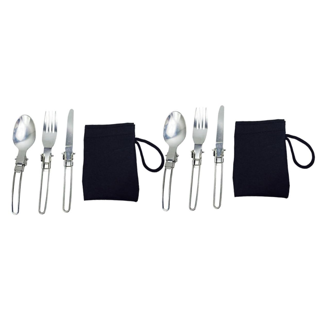 Toyvian 4 Set posate pieghevoli cucchiai in acciaio inossidabile posate in acciaio inossidabile singole forchette pieghevoli di stoviglie Silver