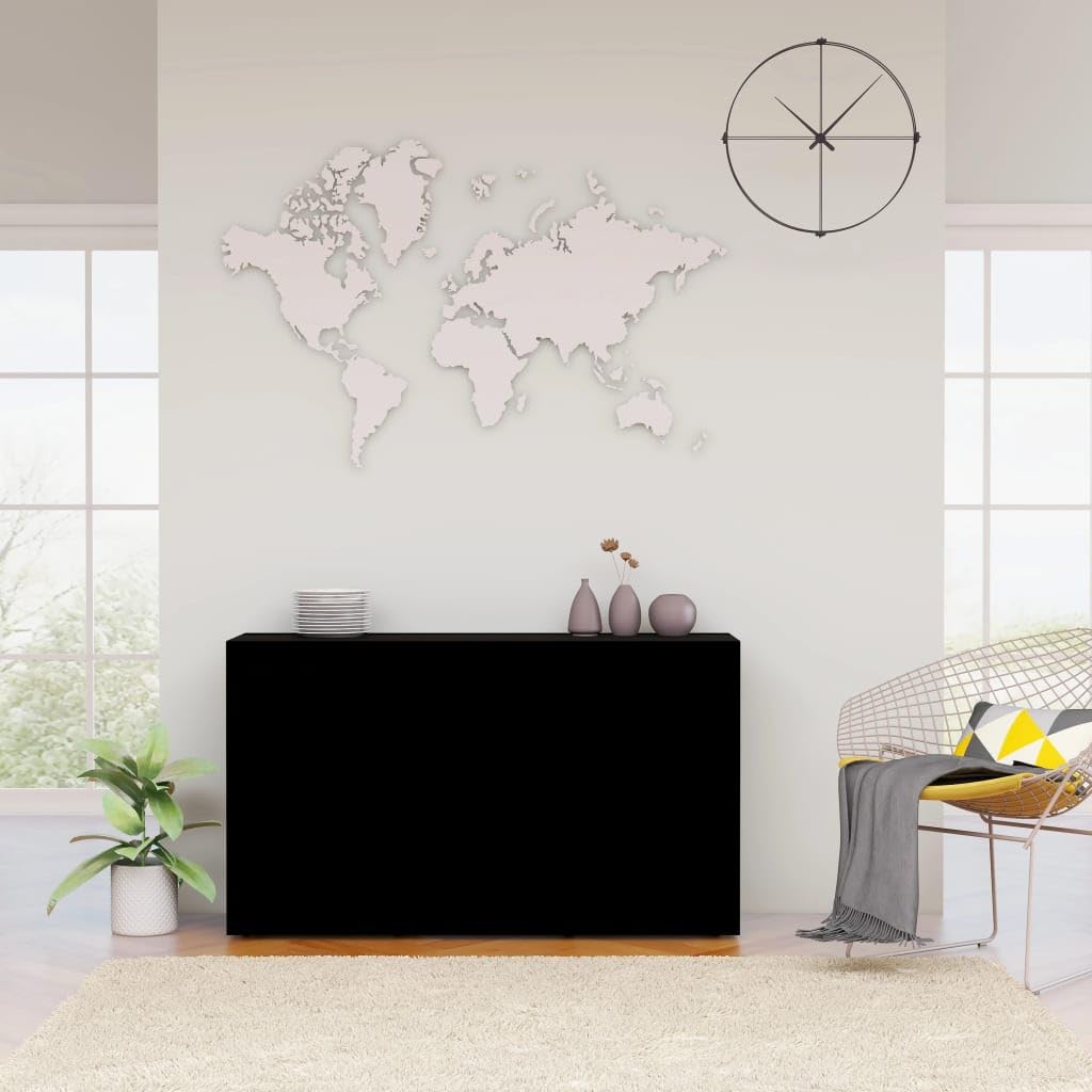 vidaXL Sideboard, Kommode mit viel Stauraum, Schrank mit 4 Schubladen 2 Türen, Mehrzweckschrank Anrichte für Wohnzimmer, Schwarz 120×36×69cm Holzwerkstoff