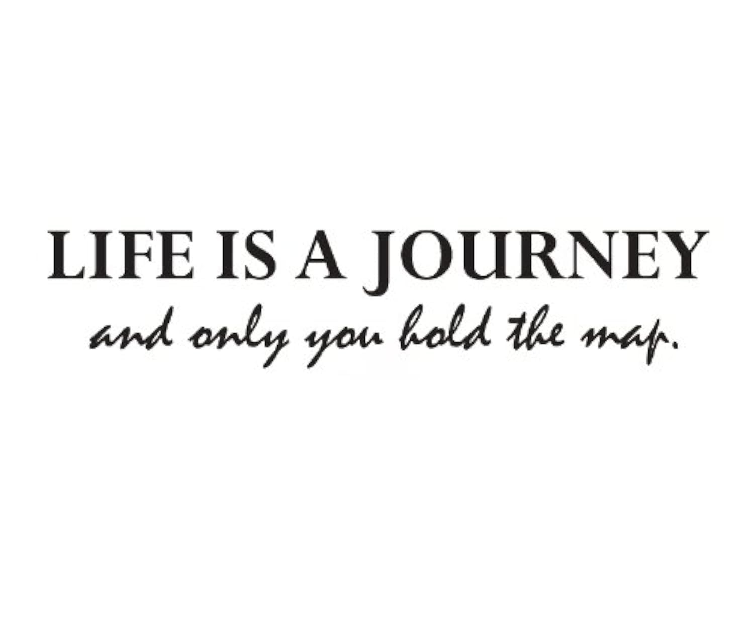 Dailinming PVC Wall Stickers Wall Decal Quote Vinyl Sticker Art Removable Lettering Life is a Journey 91X20CM