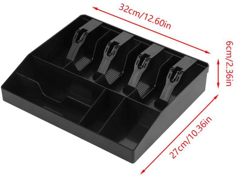 Cash Coin Register Insert Tray Replacement Cashier Drawer Storage Box Plastic 4 Bills 4 Coins Slots Money Storage Holder Cash Drawer Cash Storage Tray Money Register Trays Cash Box Classify Store : Office Products