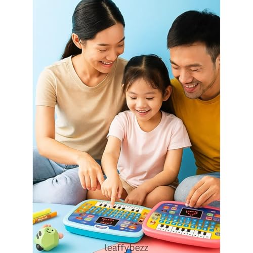 Image of Toys Educational Learning Laptop Toy for Kids Toy with LED Display and Sound Learn Alphabets, Numbers, Spelling,Piyano, Words, Q&A (Multicolour, 3 Year+)