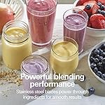 Hamilton Beach Portable Blender for Shakes and Smoothies, 14 Oz BPA Free Travel Cup & Lid, Durable Stainless Steel Blades, Personal Smoothie Blender, Blue (51132) - Image 4