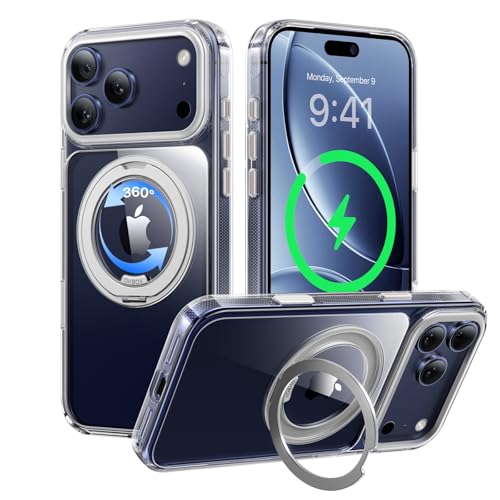 Image of Clear iPhone 17 Pro Max Case with Stand, Strong Magnetic iPhone 17 Pro Max
