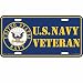 Eagle Emblems Inc US Navy Veteran Plate Tag Wall Car Display Decorative Accessory Home Vehicle Interior Use Not Functional Law Enforcement