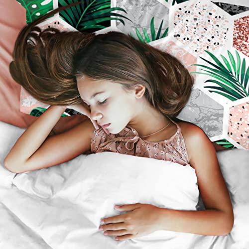 Housse de couette extra douce motif plante géométrique parure de lit - 4
