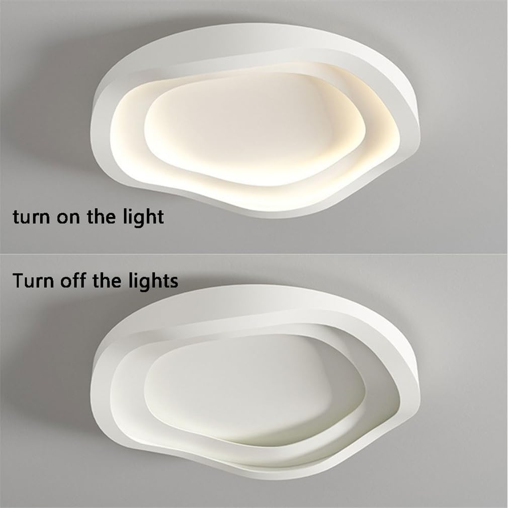 Lampy sufitowe LED 48 W, skandynawskie nowoczesne oprawy oświetleniowe, oświetlenie otoczenia na korytarz, białe okrągłe metalowe lampy sufitowe, oprawy oświetleniowe