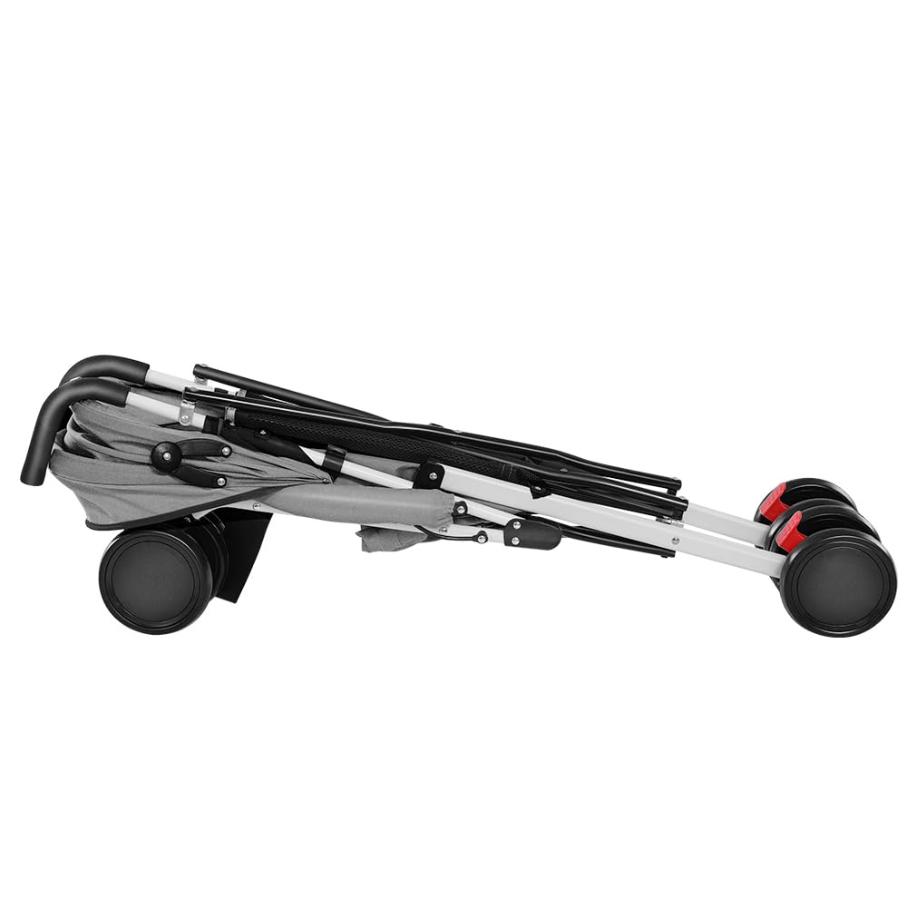 Poussette Bébé Combinée 2 en 1, Landau Pliable pour 0-36 Mois, 0-25kg, Poussette Compact avec Siège Rotatif, Panier de Rangement, Ceinture de Sécurité-D-gris