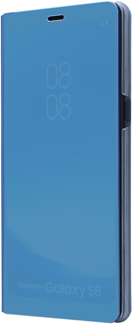 AICase Galaxy S8 Plus Case, Luxury Translucent View Window Sleep/Wake Up Function Cover Mirror Screen Flip Electroplate Plating Stand Full Body Protective Case for Samsung Galaxy S8 Plus(Blue)