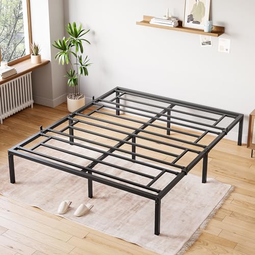 GarveeHome Full Size Bed Frame, 10 Inch Metal Platform Bed Frames with Heavy Duty Steel Slat Support, No Box Spring Needed, Noise Free,Anti-Sliding Sl