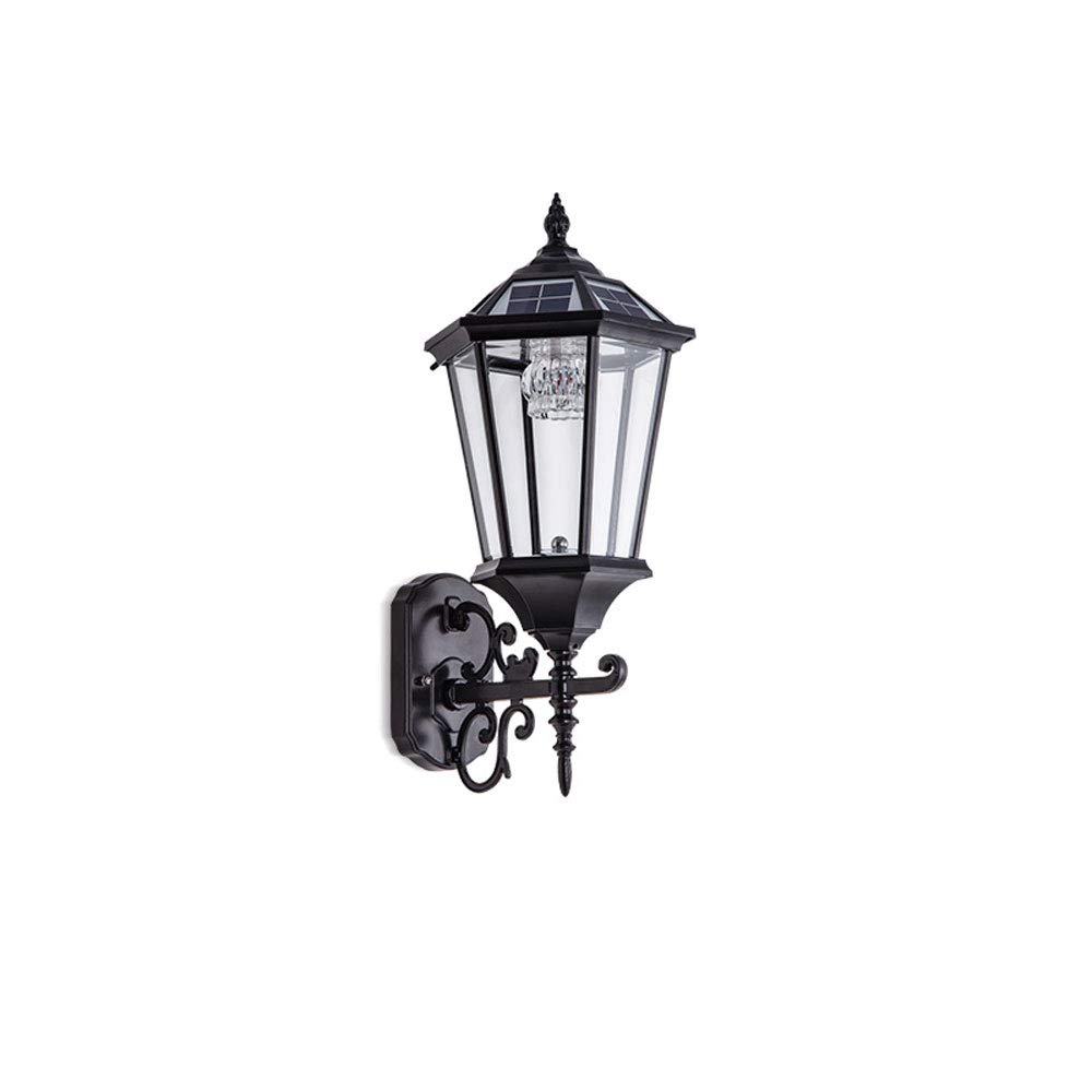 Lumière murale solaire LED style européen noir anti-corrosion pour escalier extérieur