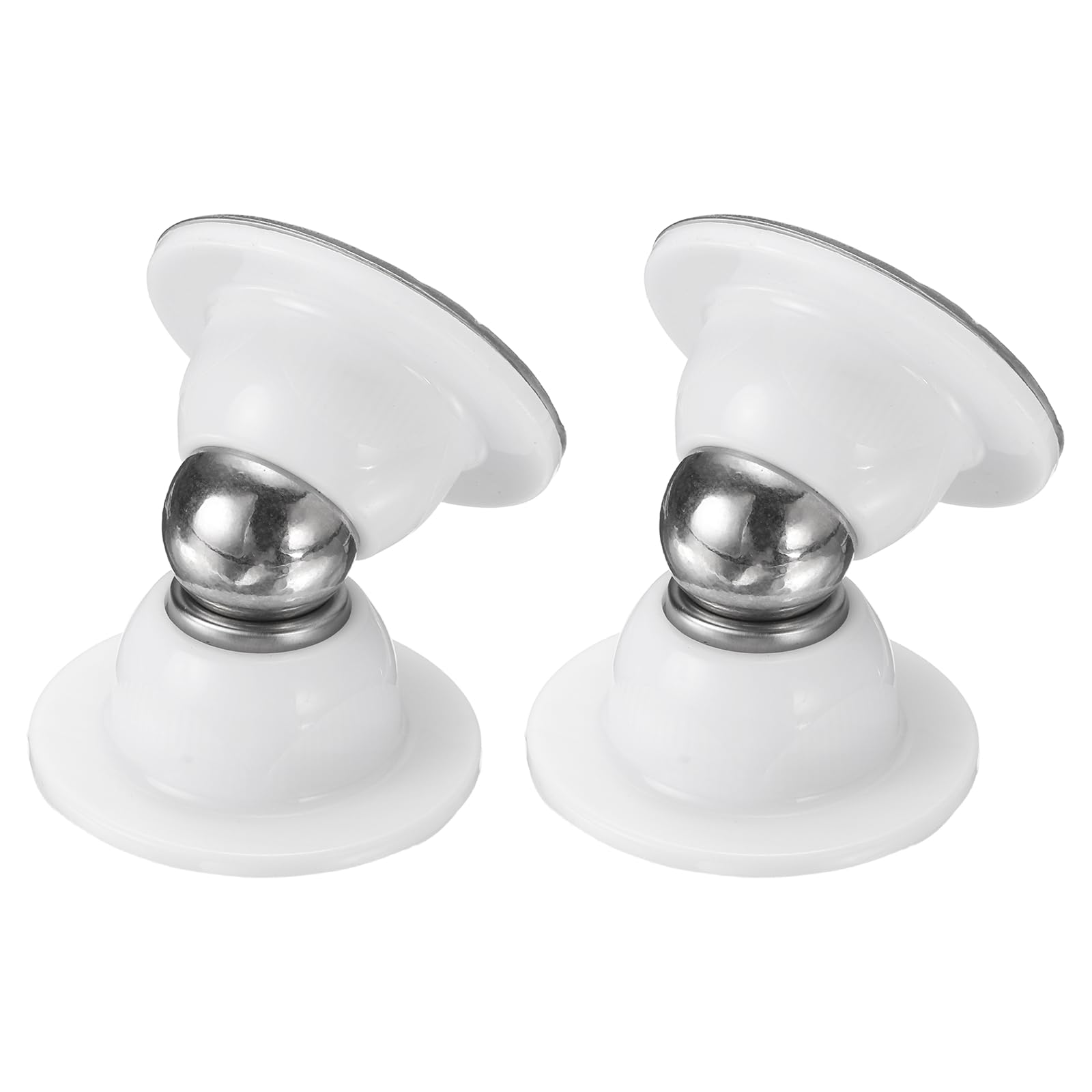 sourcing map 2Pcs 2" Magnetic Door Stoppers, Magnetic Doorstops for Wall and Floor Mounting, No Drilling Door Holder with Adhesive for RV Baggage Doors, Home, Office, White