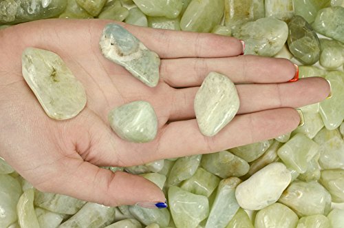 Fantasia Materials: 1/2 Lb Tumbled Aquamarine B Grade Stones From Brazil - Small - 0.75" To 1.25" Avg #TOP30