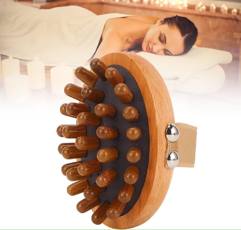 Image of 1Pcs, Wooden Body Massage Brush for Fascia Massage & Lymphatic Drainage, Handheld Meridian Acupoint Therapy Tool for Muscle Recovery, Pain Relief, Relaxation & Circulation Improvement.