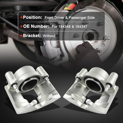 Image of cciyu Front Left & Right Disc Brake Calipers Assembly without Bracket For Chevy,For Dodge,For GMC Models - For C35,For C3500,For Express 2500 Replace# 184348 184347 Front Driver & Passenger Side