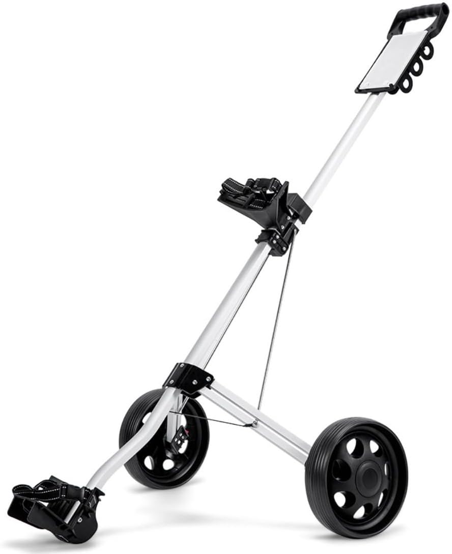 Golf Carts Two Wheeler Foldable Golf Push Pull Cart Golf Bag Cart Storage Compartment Course
