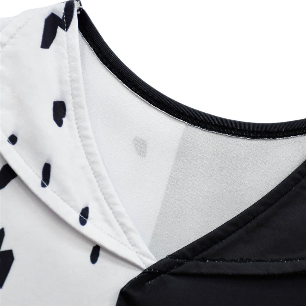 Lito Angels Vestito Costume Crudelia Demon con Mantello e Parrucca per Bambina, Taglia 4-13 anni, Bianco e Nero