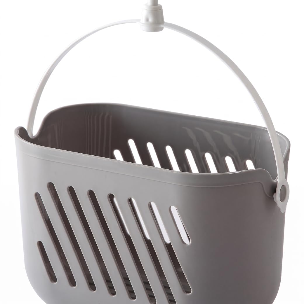 DAGLLGEW Plastic Shower Caddy, Portable Dual-use Plastic Shower Caddy Hanging, Organizer Storage Basket for Produce And Toiletries, Gray