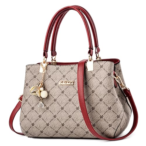 Borsa a Mano a Tracolla Squisito Ciondolo Borsetta Foglia di Acero Borse a Spalla Manico A donna elegante pelle sintetica rosso