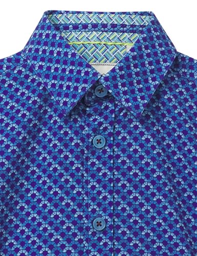 Boy's 4-Way Stretch Button Down Shirt-Circle Design3