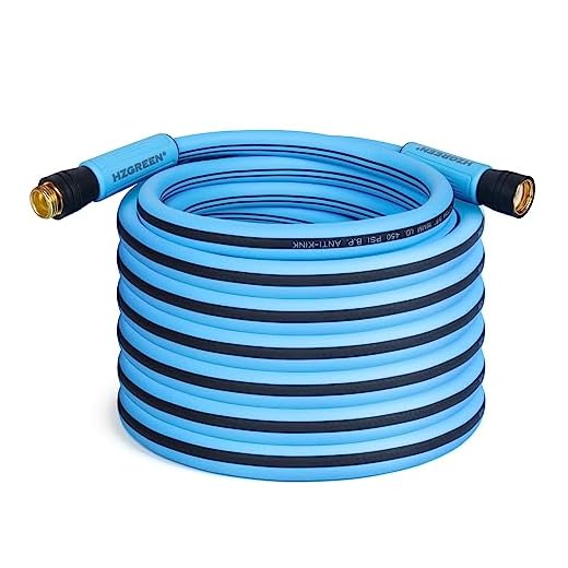 HZGREEN Garden Hose 5/8" 50FT, Heavy Duty 450B.P Water Hose Non-Kinking with Swivel Grip Handle Lawn & Garden Watering Equipment 3/4" Solid Brass Fittings