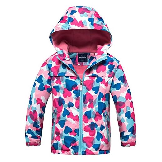 HUTUHU - Chaqueta Deportiva Outdoor Jacket Impermeable con Capucha Chubasquero para Niña Chica - Talla XL