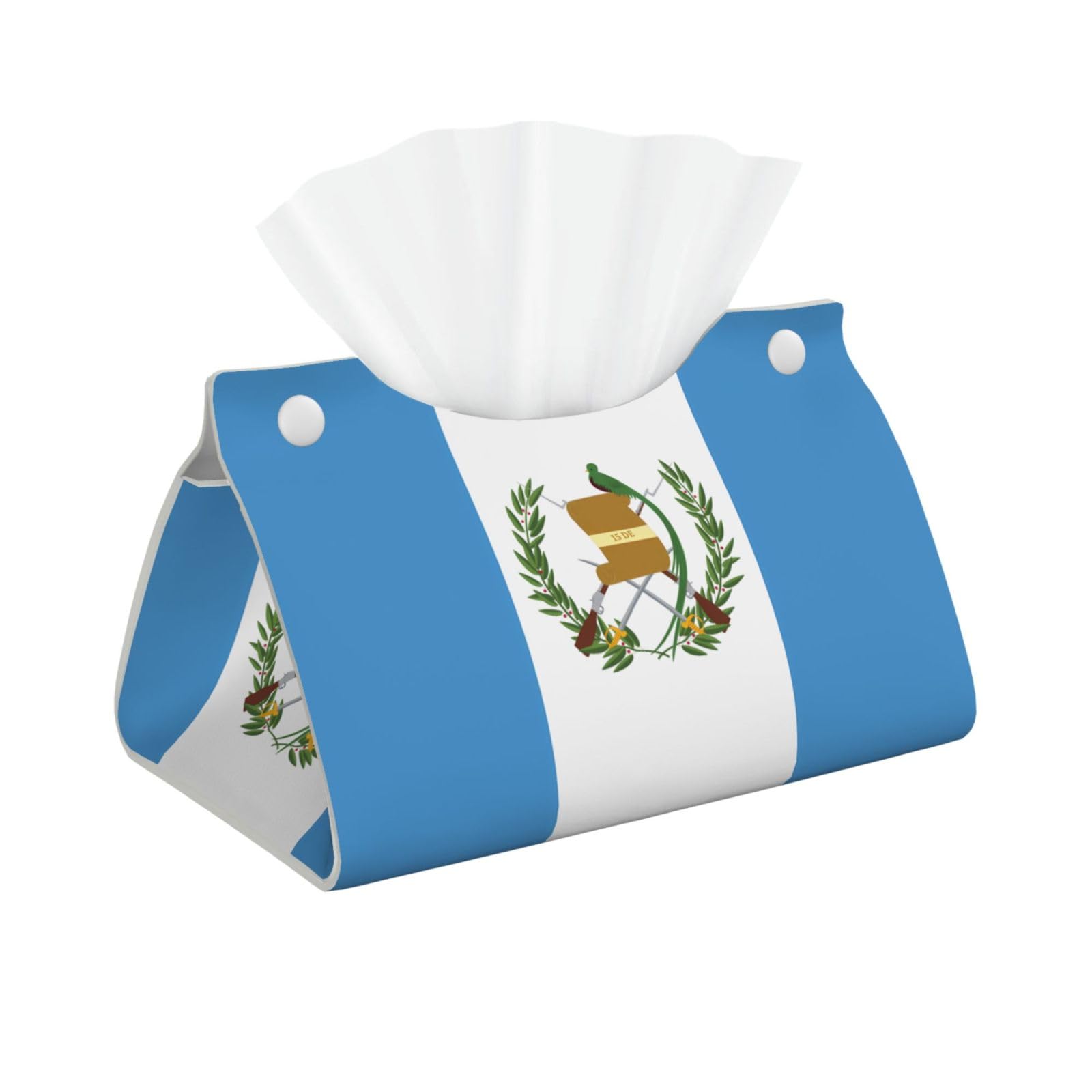 Flag of Guatemala Long Leather Tissue Box Cover-Waterproof PU Leather Tissue Holder for Bathroom, Decorative Rectangular Tissue Case