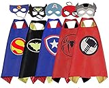 5 x Superhelden Umhang für Kinder in verschiedenen Motiven
