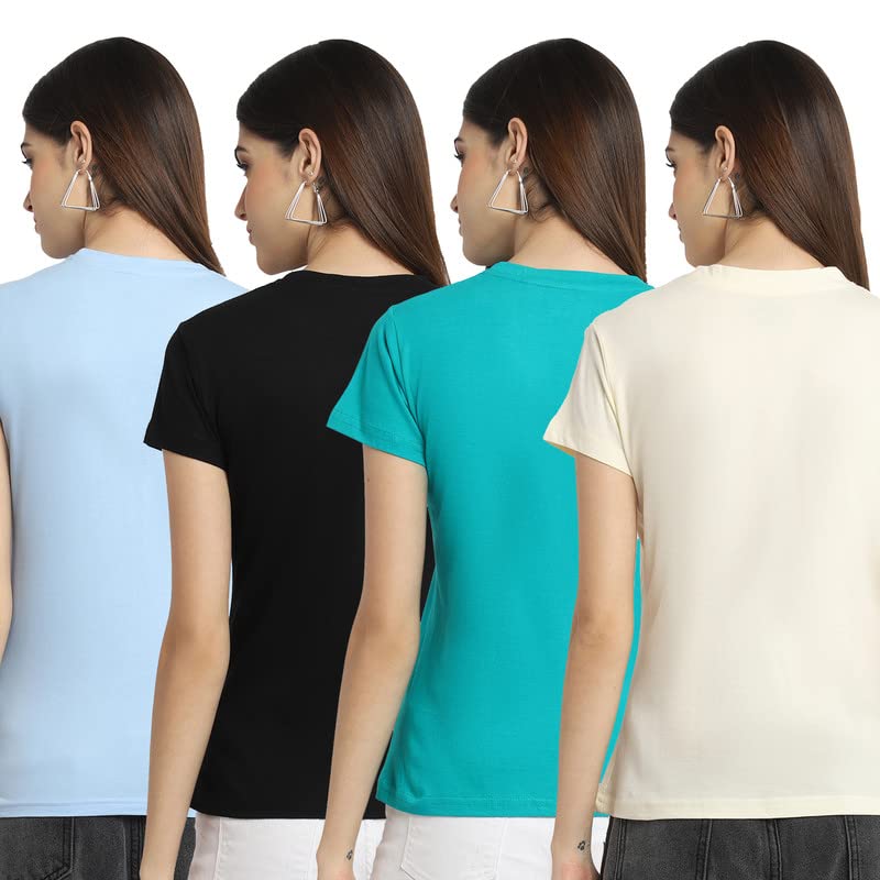 Image of Preneum Women's Cotton Regular Fit Graphic Stylish Printed Short Sleeves Casual T-Shirt |Trend & Styles