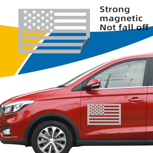 Image of American Flag Car Magnet - Decal Sticker for Vehicles, Laptops, Windows | Patriotic USA Flag Vinyl Sticker | Waterproof & Durable