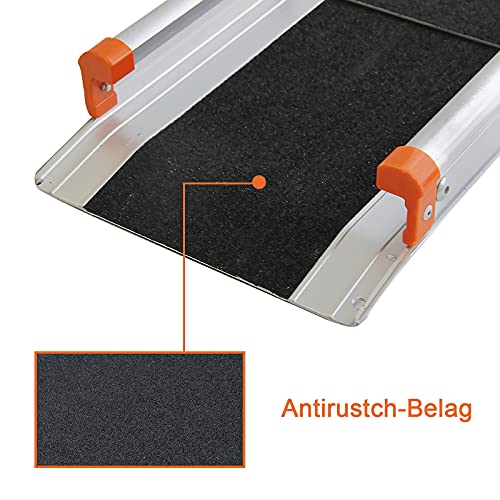 LIEKUMM 2 x 138â244 cm Rollstuhlrampe für Treppen, 300 kg Tragkraft Rollstuhlrampe für Rollstuhl & Scooter, Auffahrrampe für Türschwellen, Bordsteine, Stufen, Elektro-rollstühle, Fahrräder – Bild 6