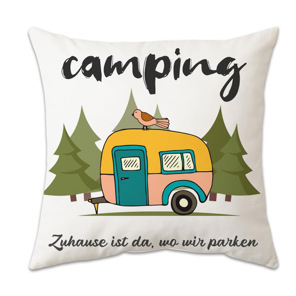 Anicy Camping Cushion Cover 45 x 45 cm - Personalised Gift Accessories 2026 - Caravan Gadgets Motorhome Decoration Birthday Gift Men's Cushion — image 1