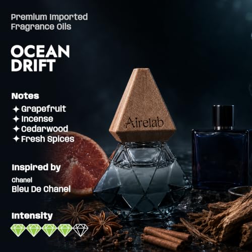 Image of Car Air Freshener | 15ml Refillable Perfume Oil with Wooden Diffuser Hanging Pod | Fragrance Inspired by Blu De Channel | Long Lasting Car Perfume | 60+ Days