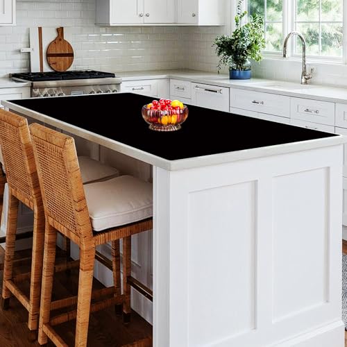 Image of Extra Large Silicone Mat, 78.7''x23.6''(200cmx60cm) Large Heat Resistant Mats for Countertop, Waterproof Countertop Protector, Cuttable Kitchen Countertop Mat, Silicone Mat for Kitchen Island, Black