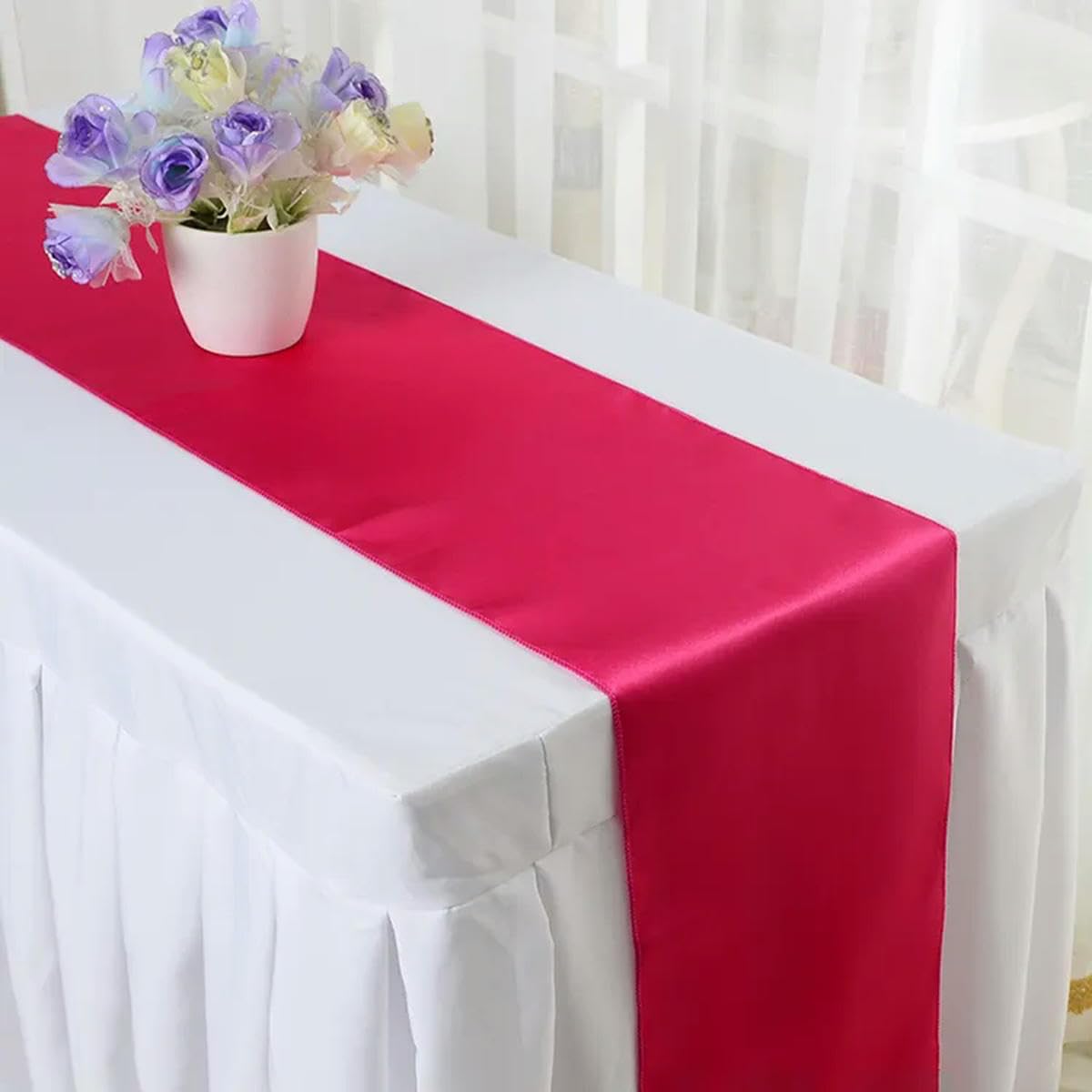 10 Runner Da Tavola In Raso Marrone | 30,5x274 Cm | Decorazioni Per Matrimoni, Feste, Compleanni, Halloween, Natale