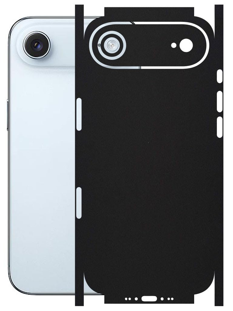 AtOdds - Full Body Back Screen Guard Protector Film - Lamination Wrap Skin Sticker for iPhone Air | Scratchproof Matte Finish (Design - Matte Black)-image-26
