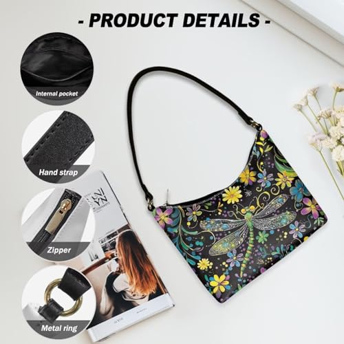 Image of Handbag for Women Leather Underam Shoulder Bag with Zipper Fashion Work Purse Waterproof Travel Wallet
