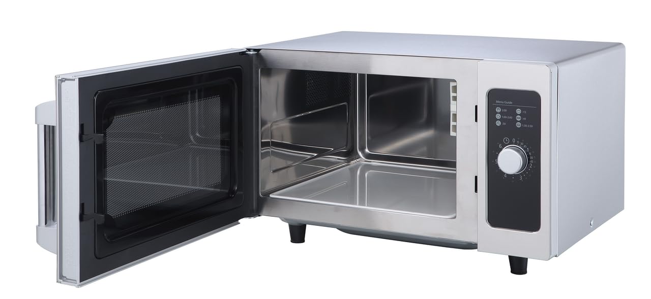 METRO Professional Four à Micro-ondes GMW1125-K, Acier Inoxydable, 51.1 x 43 x 31.1 cm, 1000 W, 25 L, Commande mécanique, Minuterie à Bouton Rotatif, Argenté