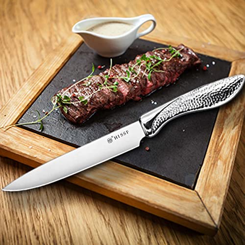 Knife set, HISSF Knife Set for Kitchen with Block, 14 Piece Kitchen Knife Set with Built-in Sharpener, Professional High Carbon Stainless Steel Kitchen Knives For Chopping, Slicing, Dicing - image 5