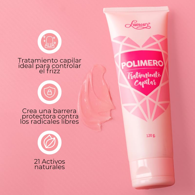 L'Amour - Advanced Polymer Hair Treatment - 4.05 Fl Oz Liquid - Intensive Deep Hydration & Consistent Frizz Control - Restores Radiant Shine, Improves Manageability & Strength for All Hair Types