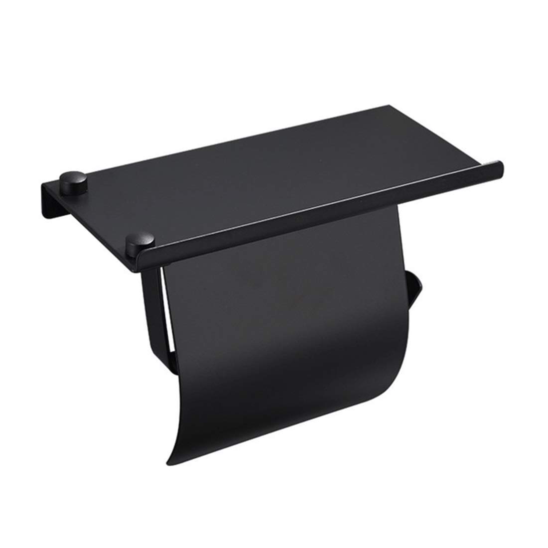 Portarrollos de Papel higiénico Portarrollos de Papel higiénico con Estante de Acero Inoxidable montado en la Pared para Cocina Baño Portarrollos de Cocina, Negro Mate