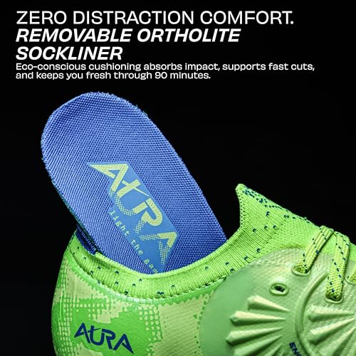 Image of Nivia Aura Football Shoes for Men, Fusion Knit TPU Upper with 3D Texture, Ortholite Sockliner, High Shear TPU Stud Sole for Firm Ground Control and Agility